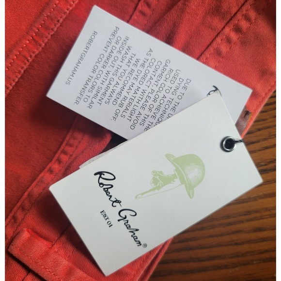 Robert Graham Pants Men's 36×34 Pink Red Classic Yates Straight Leg Casual Chino - Picture 9 of 12